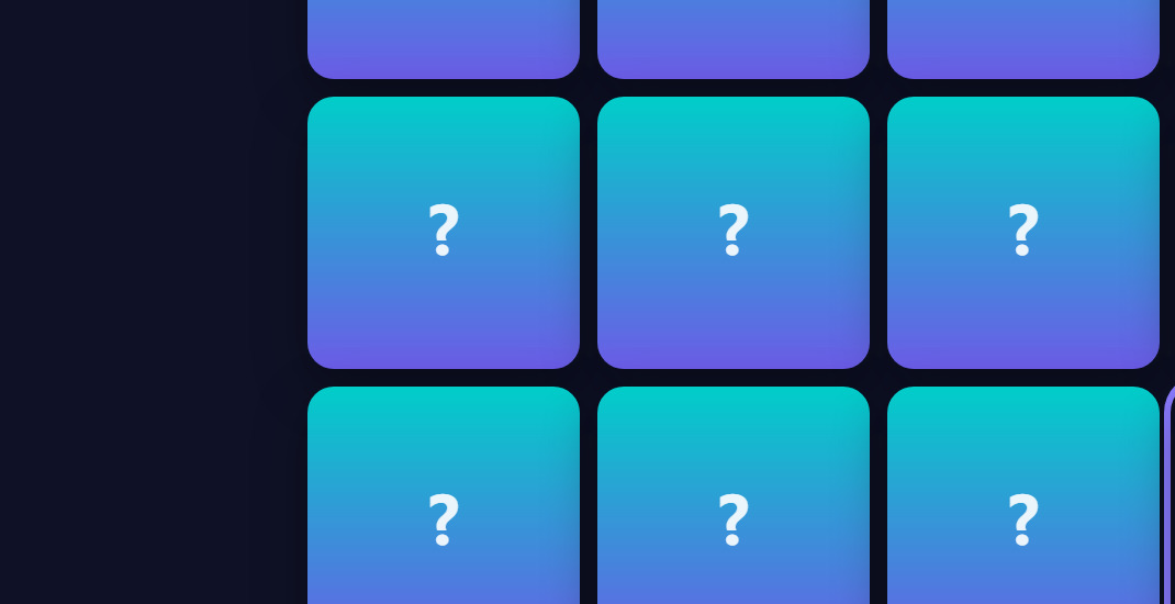 Memory Match gameplay showing chunking technique with cards grouped by color