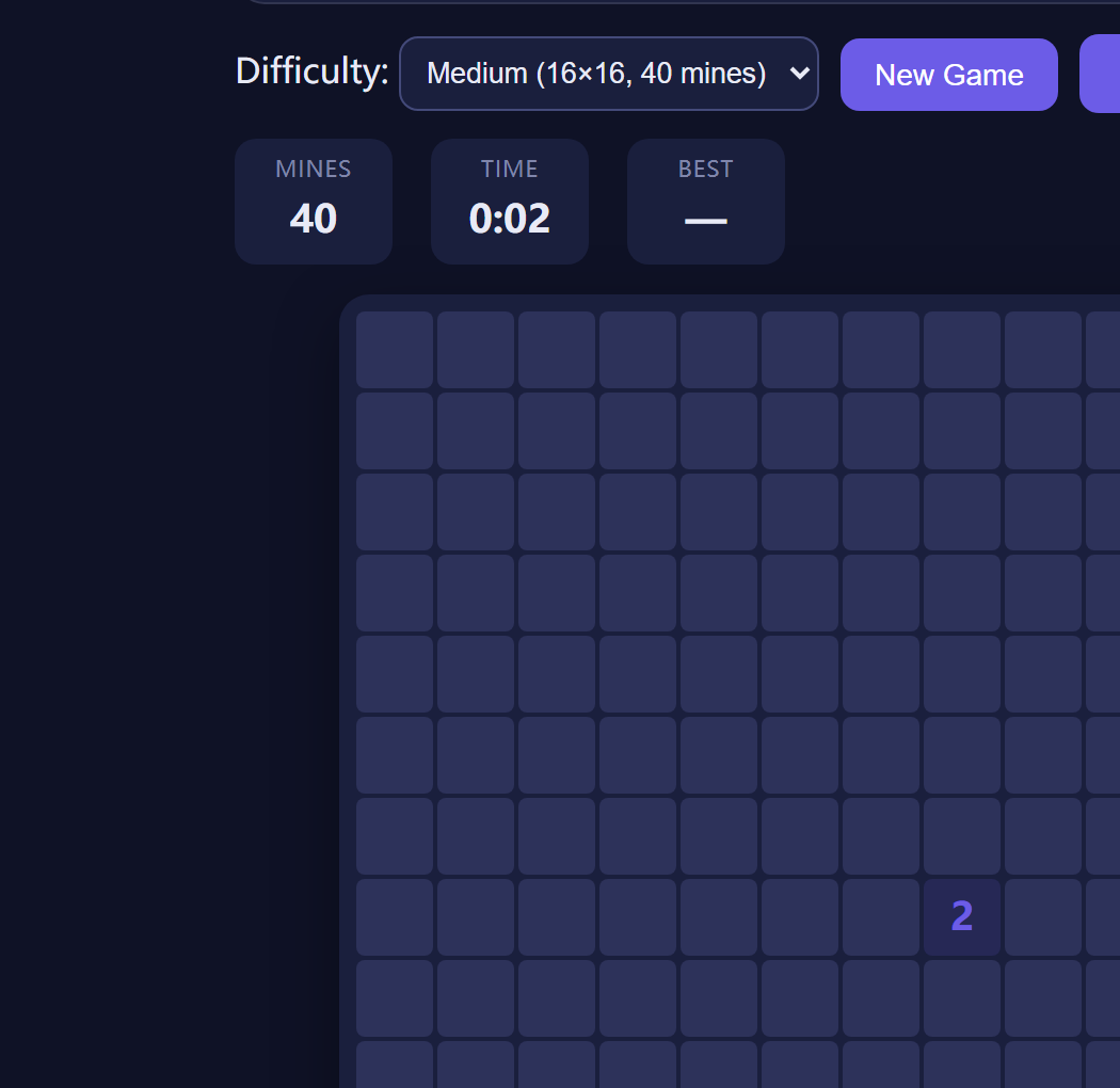 Expert Minesweeper gameplay showing advanced pattern recognition and mine counting
